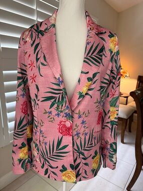 Rachel Zoe Pink Floral Blazer Jacket